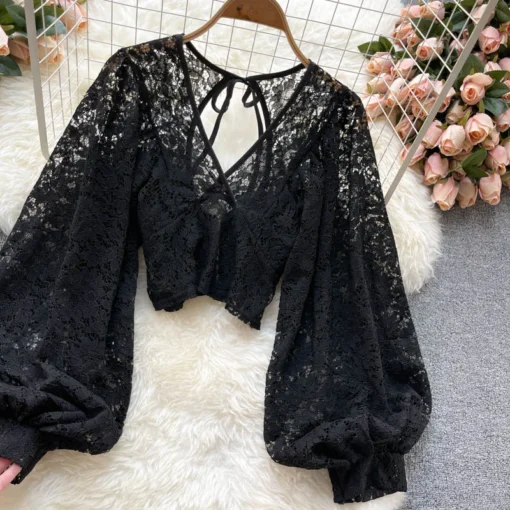 Autumn Elegant Lace Blouse - Image 19