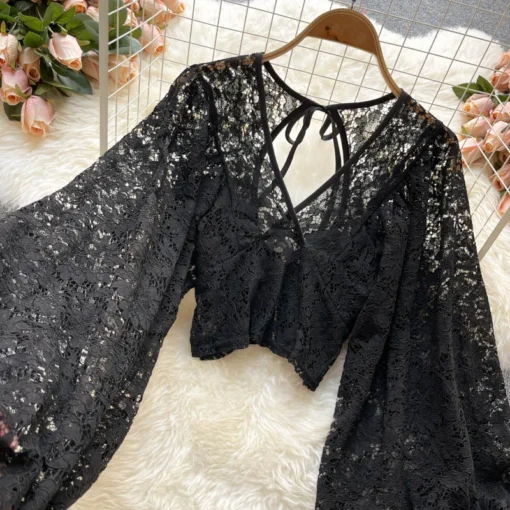Autumn Elegant Lace Blouse - Image 24