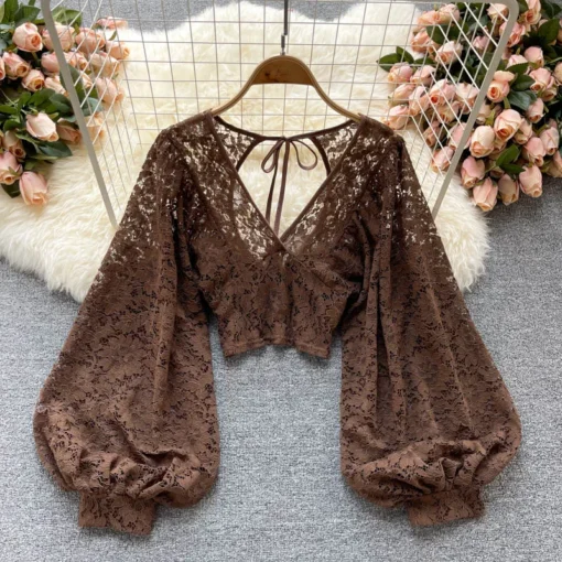 Autumn Elegant Lace Blouse - Image 10