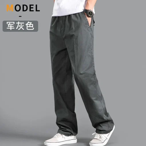 Solid Grey Versatile Work Wear Black Joggers - Image 7