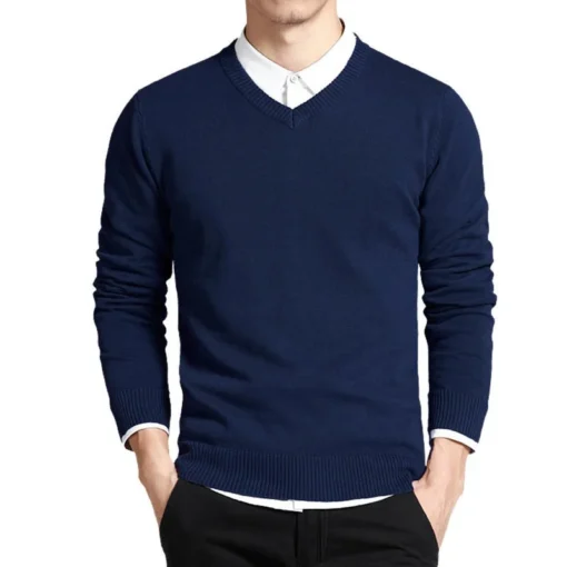 Cotton Sweater Long Sleeve Pullovers - Image 2