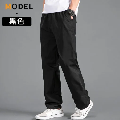 Solid Grey Versatile Work Wear Black Joggers - Image 12