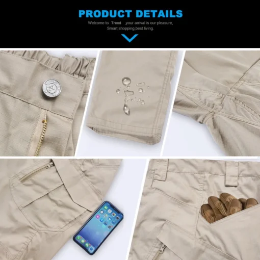 Men's Multiple Pocket Elasticity Military Urban Commuter Tactical Trousers - Image 5