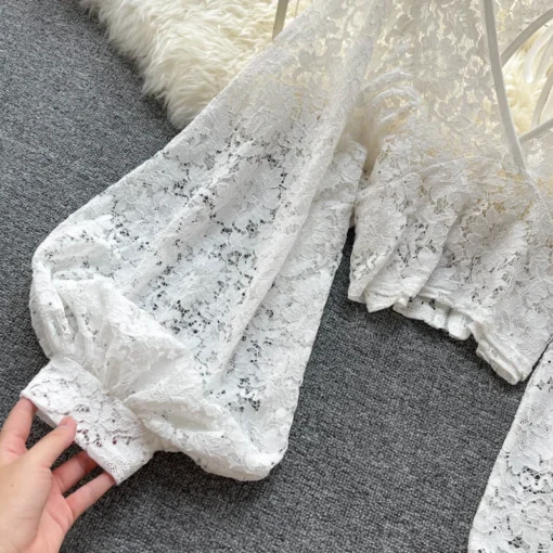 Autumn Elegant Lace Blouse - Image 13
