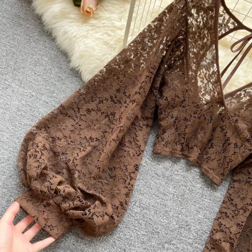 Autumn Elegant Lace Blouse - Image 30