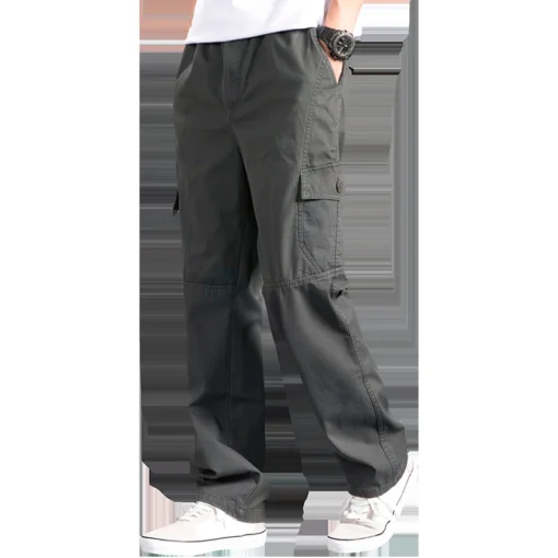 Solid Grey Versatile Work Wear Black Joggers - Image 3