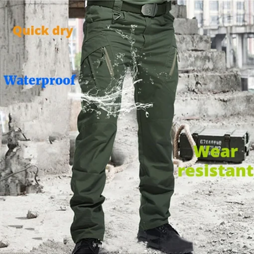 Men's Multiple Pocket Elasticity Military Urban Commuter Tactical Trousers - Image 4