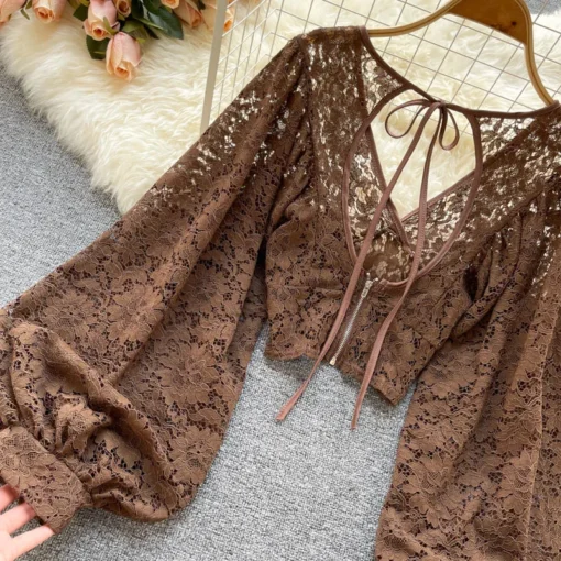 Autumn Elegant Lace Blouse - Image 43