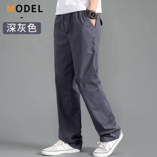 Solid Grey Versatile Work Wear Black Joggers - Image 13