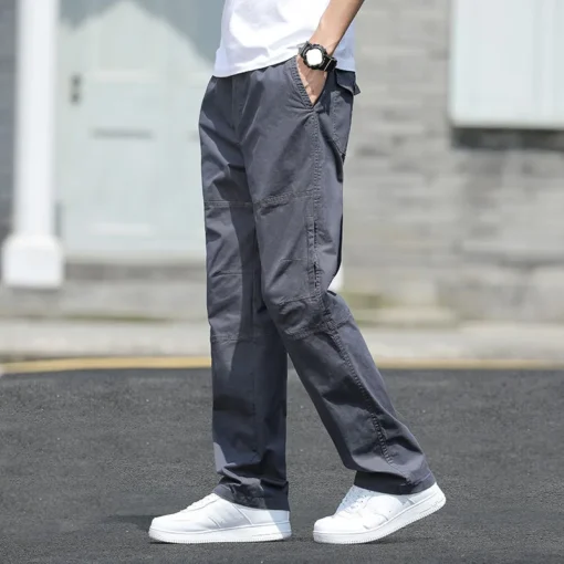 Solid Grey Versatile Work Wear Black Joggers - Image 21