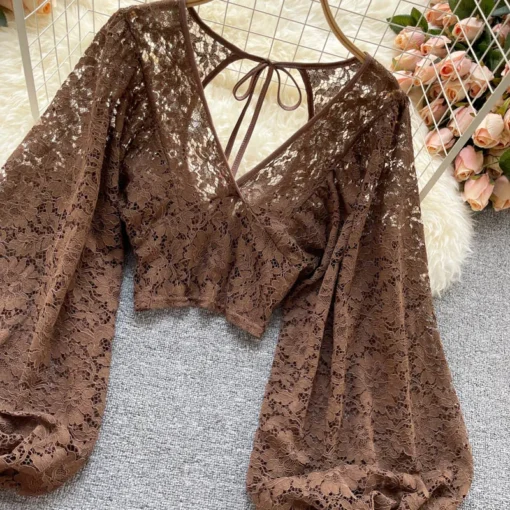 Autumn Elegant Lace Blouse - Image 32
