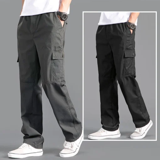 Solid Grey Versatile Work Wear Black Joggers