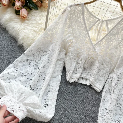 Autumn Elegant Lace Blouse - Image 15