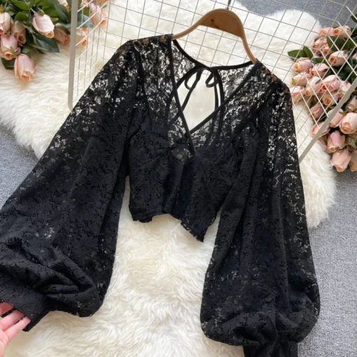 Autumn Elegant Lace Blouse - Image 20