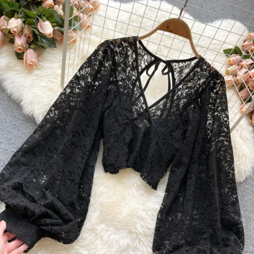 Autumn Elegant Lace Blouse - Image 18