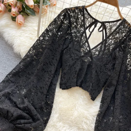 Autumn Elegant Lace Blouse - Image 22
