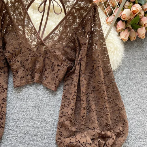Autumn Elegant Lace Blouse - Image 37