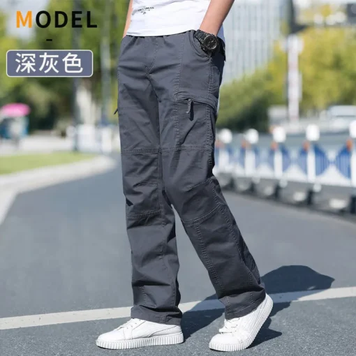 Solid Grey Versatile Work Wear Black Joggers - Image 9