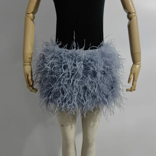 Ostrich Feather Mini Skirt - Image 29