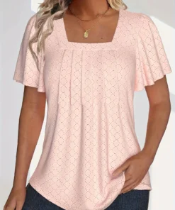 Loose Ruffle Hollow Top
