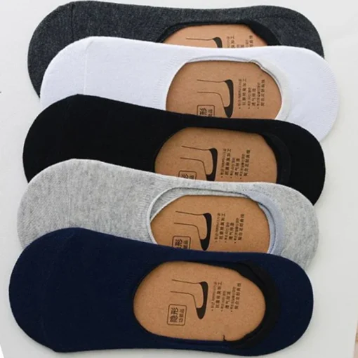 5Pairs Men Boat Cotton Socks