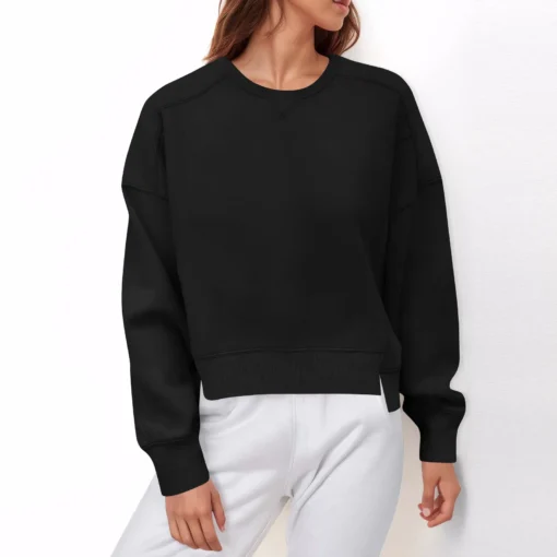 Long-Sleeved Simple Sweatshirt - Image 8