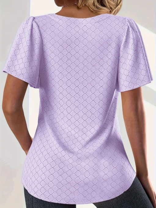 Loose Ruffle Hollow Top - Image 15