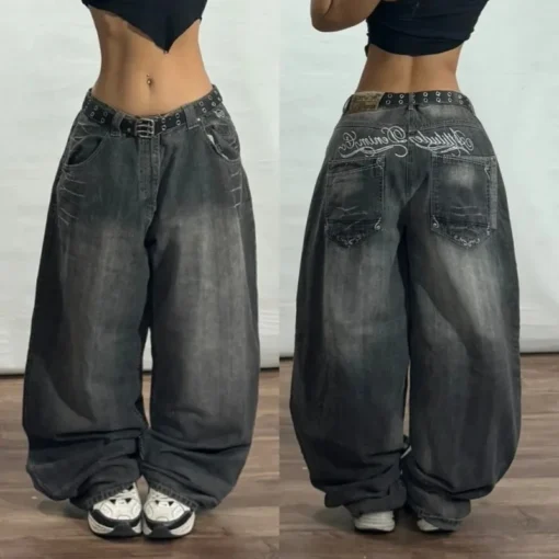 Oversized Print Baggy Jeans - Image 10