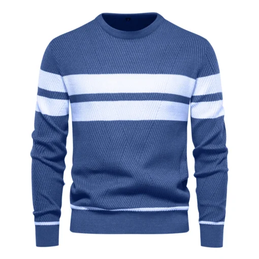 O-neck Patchwork Long Sleeve Warm Slim Sweaters - Image 6