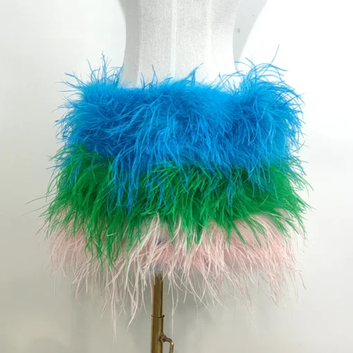 Ostrich Feather Mini Skirt - Image 31