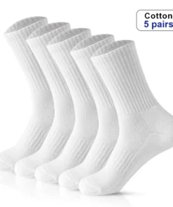 5Pairs Brand Men Cotton New Style White Socks