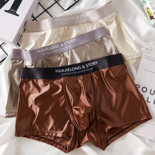 3PCS/Pack Luxury Ice Silk Satin-like Boxers - Image 6