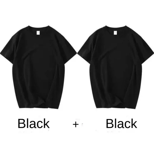2PCS 100% Cotton Solid T Shirts - Image 11