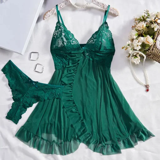 Exquisite Lace Lingerie Nightgown - Image 5