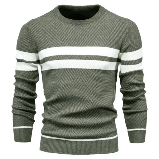 O-neck Patchwork Long Sleeve Warm Slim Sweaters - Image 7