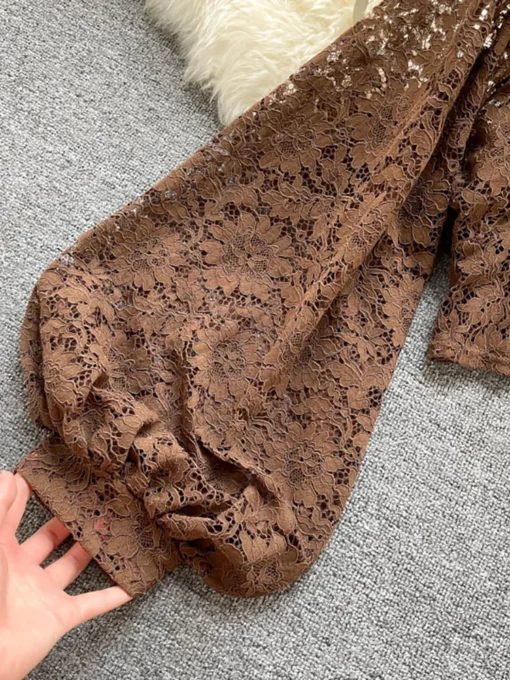Autumn Elegant Lace Blouse - Image 6