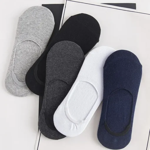 5Pairs Men Boat Cotton Socks - Image 5