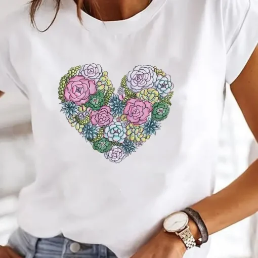 Y2K Heart Print T Shirt - Image 7