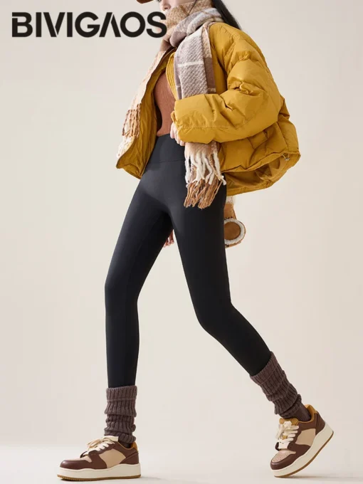 BIVIGAOS High Waist Fleece Leggings - Image 4