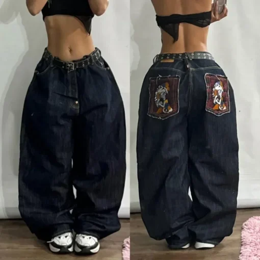 Oversized Print Baggy Jeans - Image 2