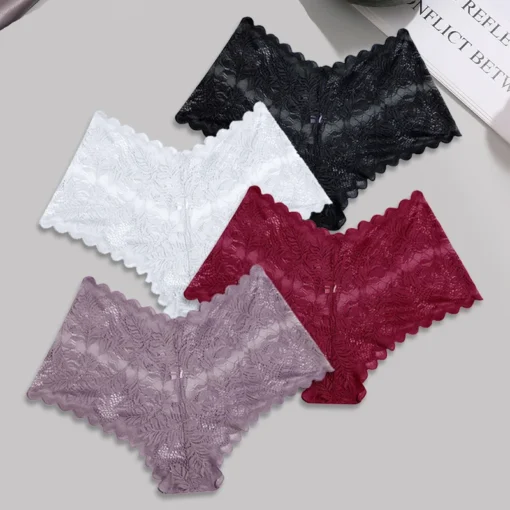 FINETOO 4pcs Lace Floral Underwear - Image 10