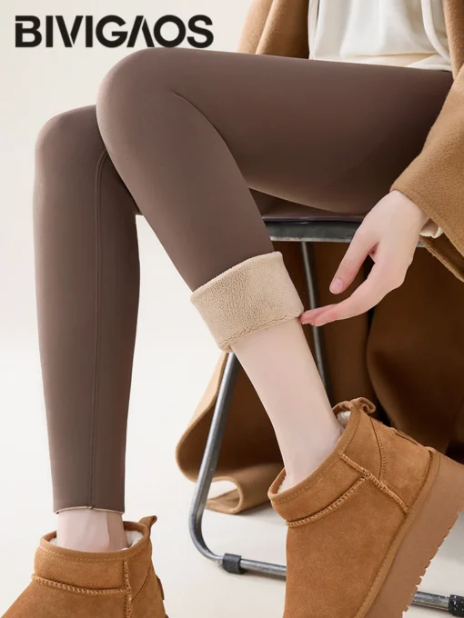 BIVIGAOS High Waist Fleece Leggings - Image 3