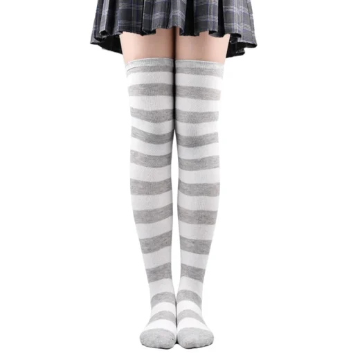 Striped Over Knee Stockings - Image 20