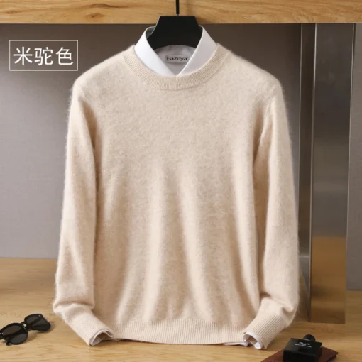 Men's 100% Pure Mink Cashmere Sweater - Image 23