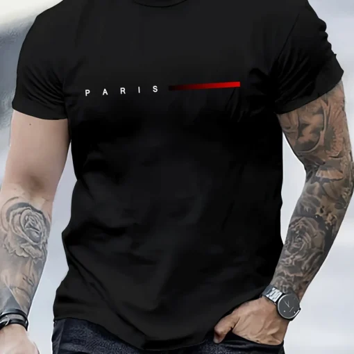 100% cotton loose PARIS Creative Letter print T-Shirt - Image 10
