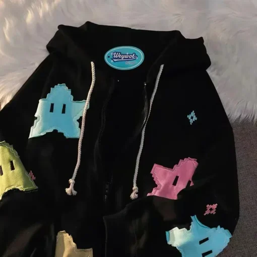 Y2K Oversized Kawaii Zip Up Hoodie - Image 6