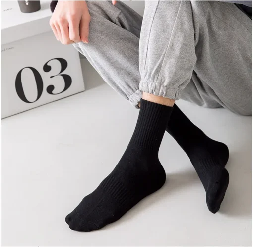 5Pairs Brand Men Cotton New Style White Socks - Image 23