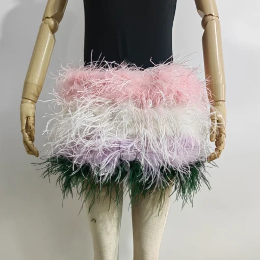 Ostrich Feather Mini Skirt - Image 9