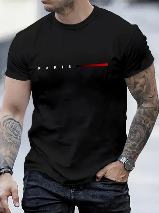 100% cotton loose PARIS Creative Letter print T-Shirt