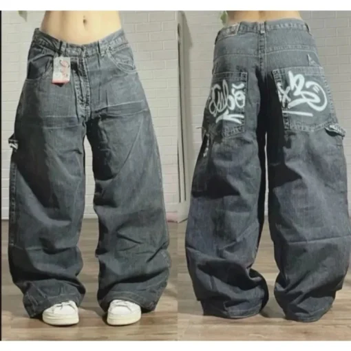 Oversized Print Baggy Jeans - Image 9